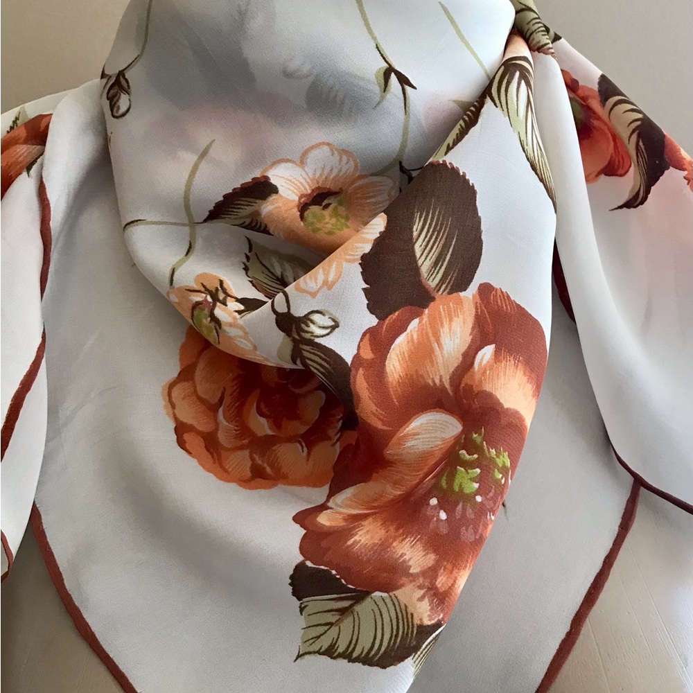 1950s vintage floral scarf